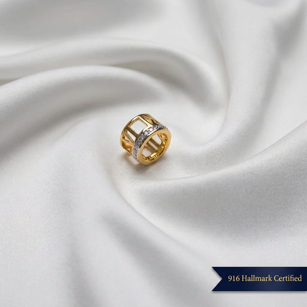 916 Gold Roman Charm | Elegant 22K Gold Design
