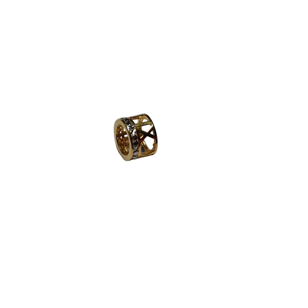 916 gold Roman numeral two-tone charm CM30038, detail view