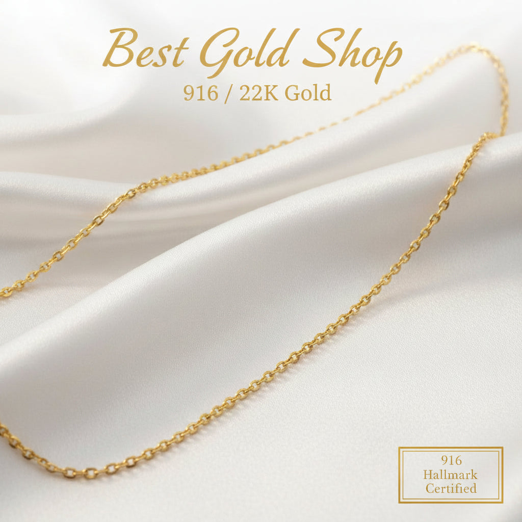 916 Gold Round Link Necklace – Simple and ElegantNecklacesBest Gold Shop