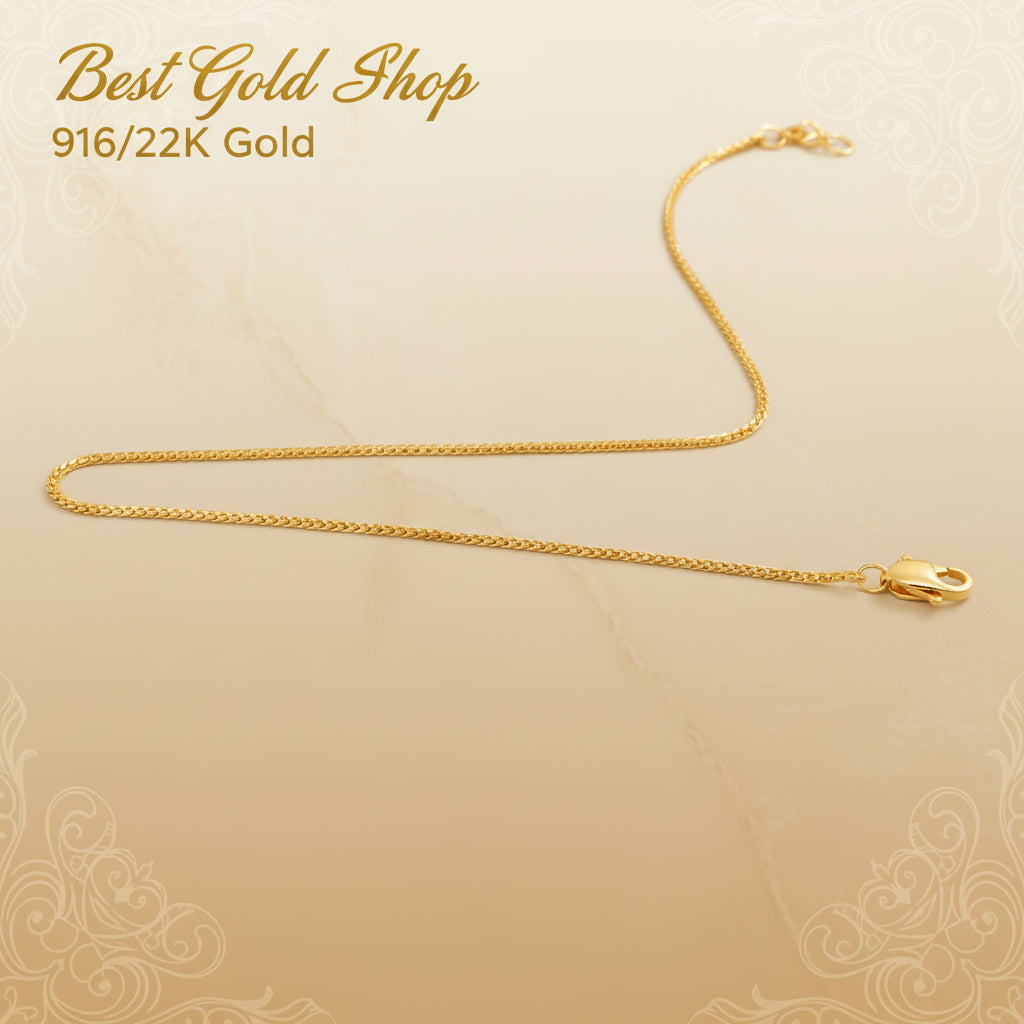 916 Gold (22K) Round Milan Slim Light Elegant Bracelet for WomenBraceletsBest Gold Shop