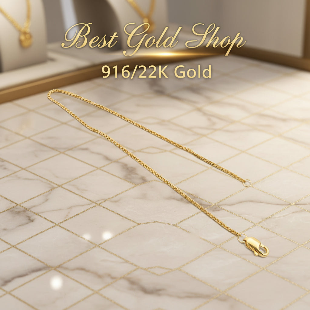 916 Gold (22K) Round Milan Slim Light Elegant Bracelet for WomenBraceletsBest Gold Shop