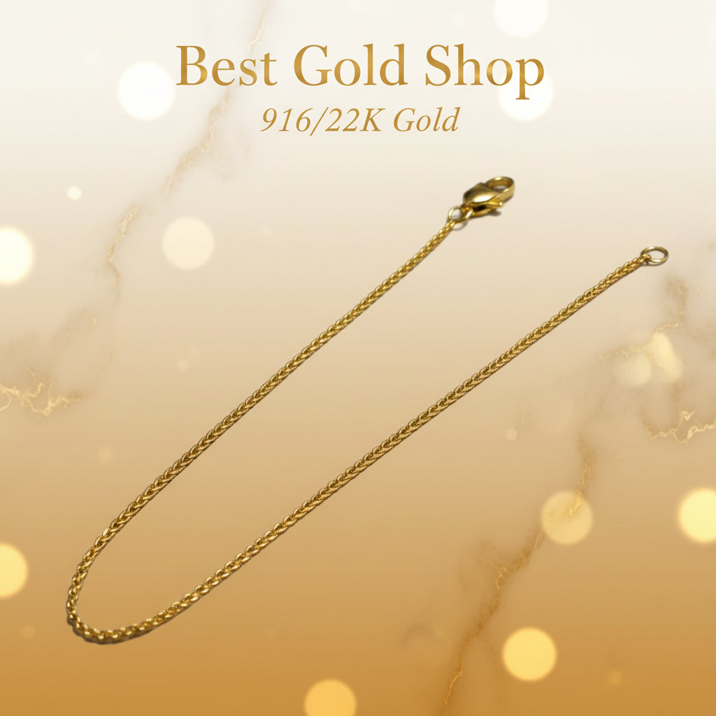 916 Gold (22K) Round Milan Slim Light Elegant Bracelet for WomenBraceletsBest Gold Shop