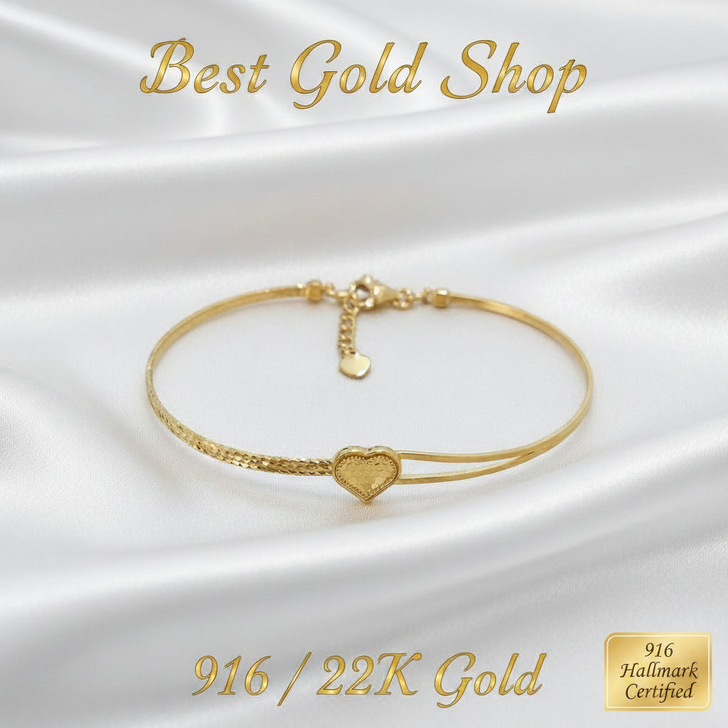 916 Gold Slim Bangle Light WeightBraceletsBest Gold Shop