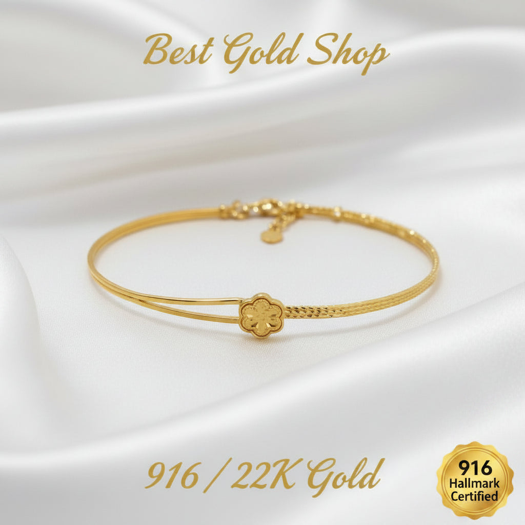 916 Gold Slim Bangle Light WeightBraceletsBest Gold Shop