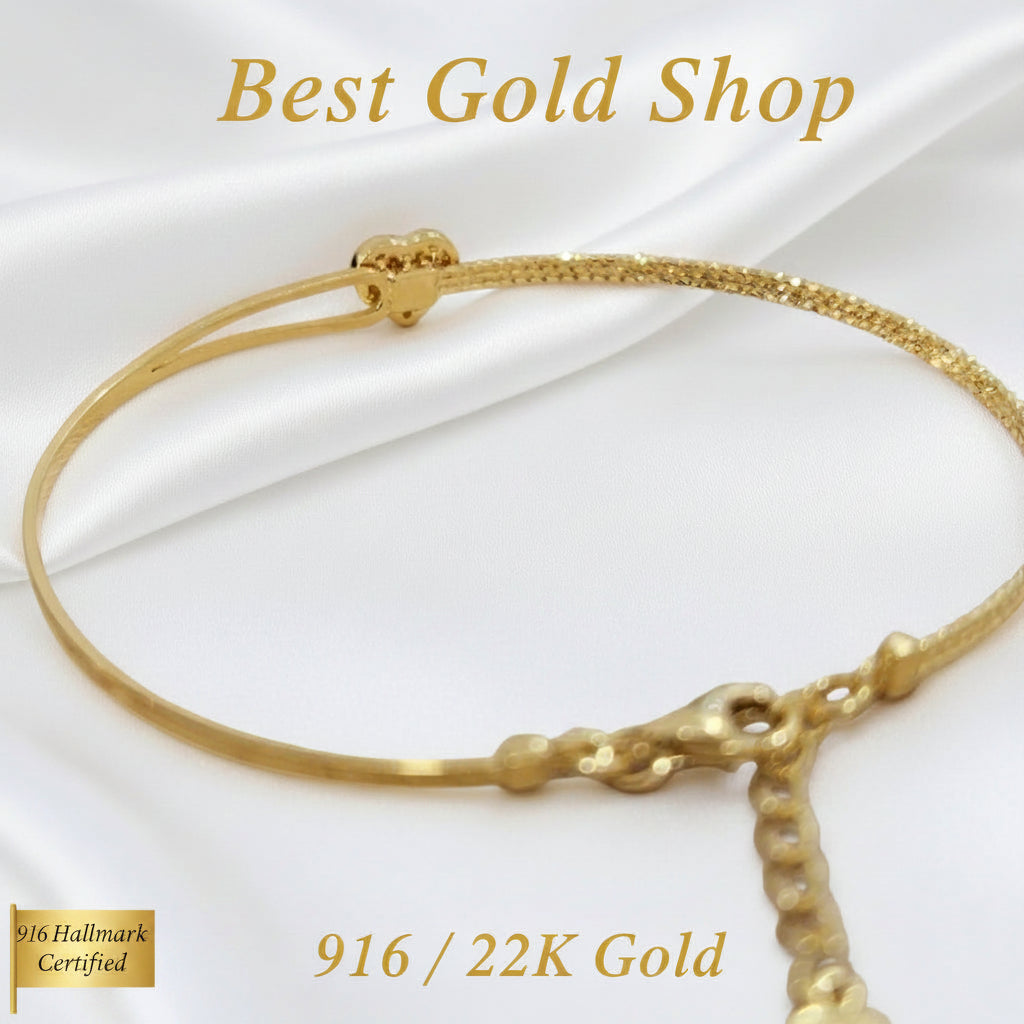 916 Gold Slim Bangle Light WeightBraceletsBest Gold Shop