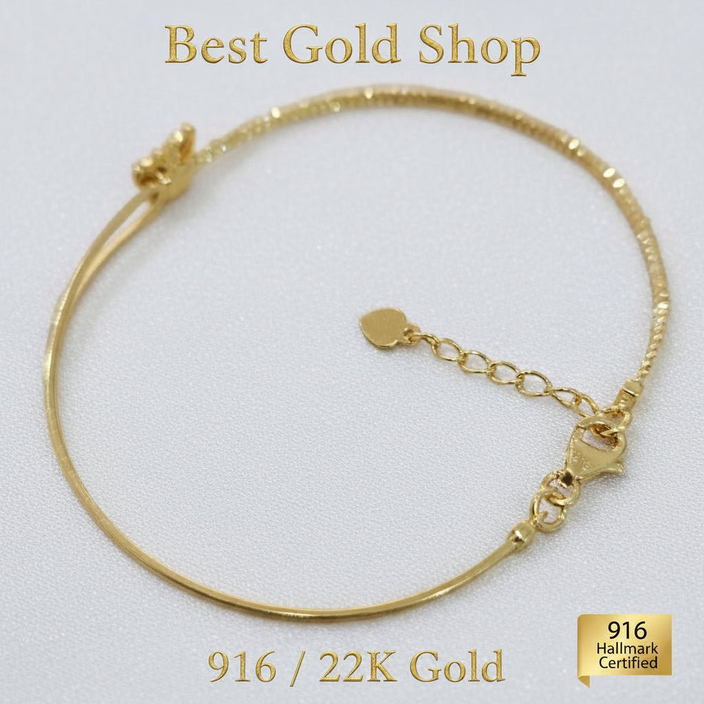 916 Gold Slim Bangle Light WeightBraceletsBest Gold Shop