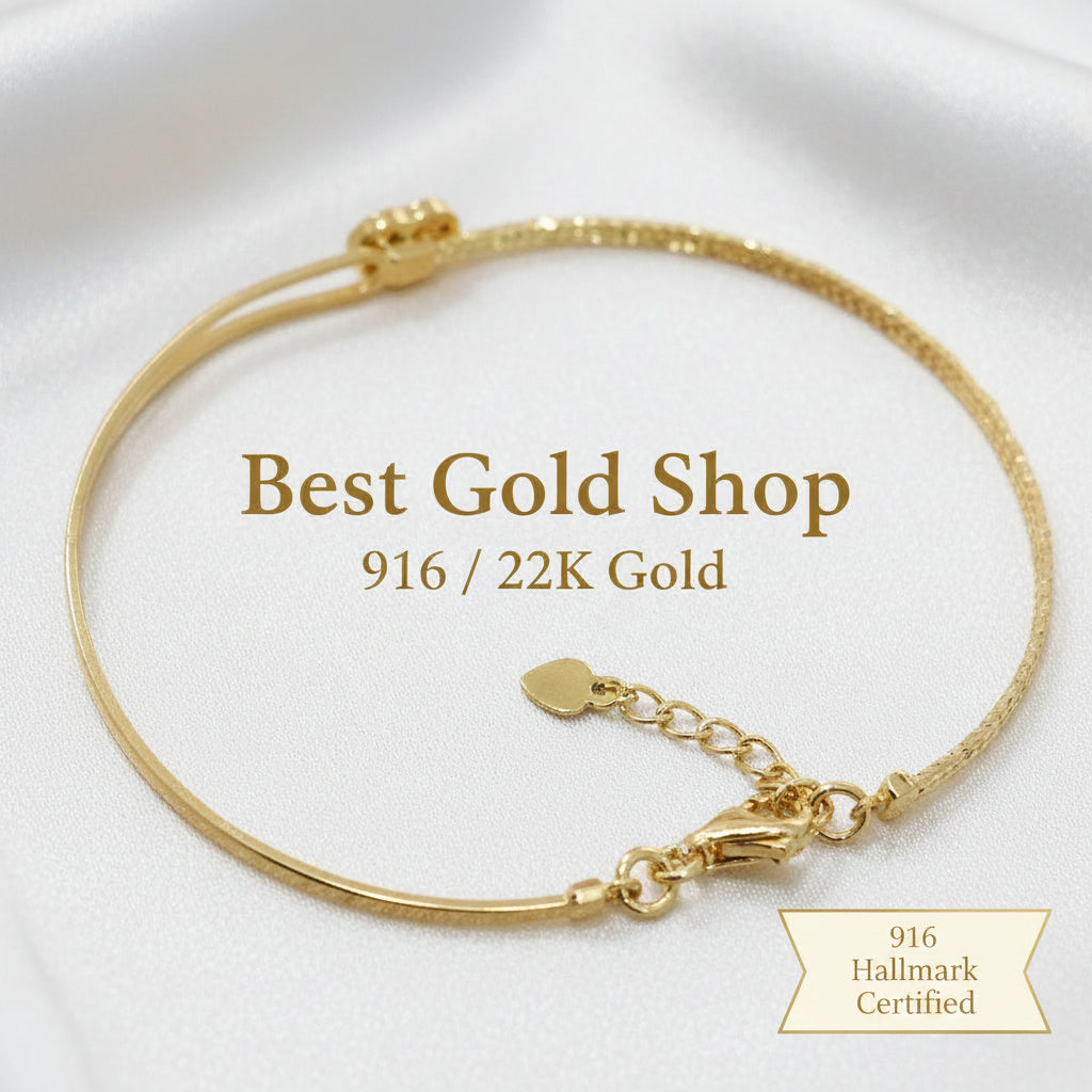 916 Gold Slim Bangle Light WeightBraceletsBest Gold Shop