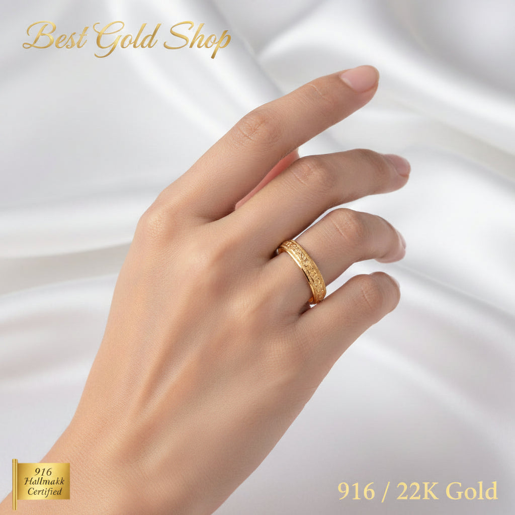 916 Gold Slim Hollow Ring V7 new stockRingsBest Gold Shop