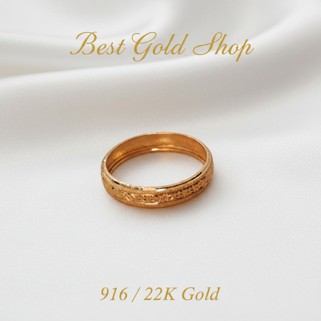 916 Gold Slim Hollow Ring V7 new stockRingsBest Gold Shop