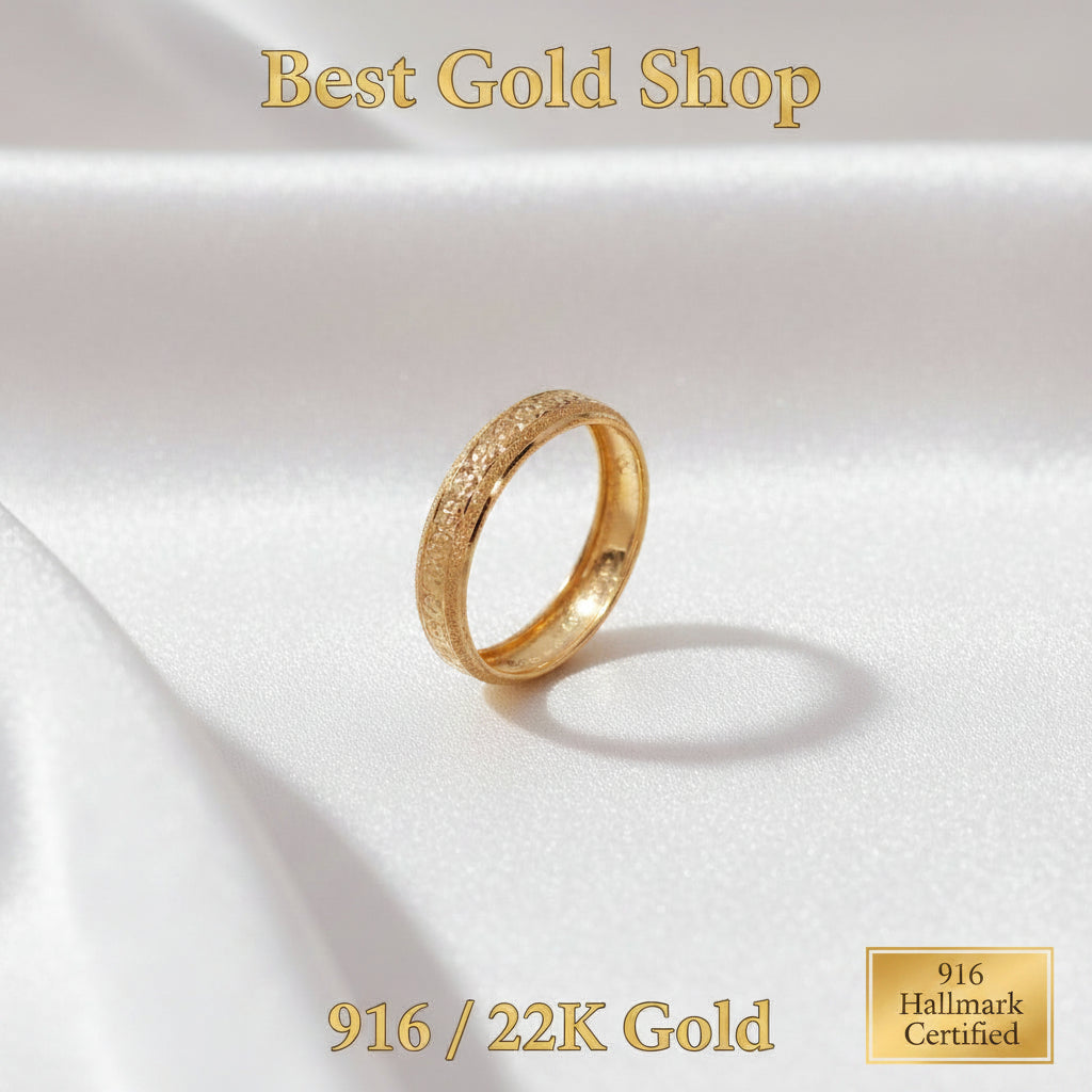 916 Gold Slim Hollow Ring V7 new stockRingsBest Gold Shop
