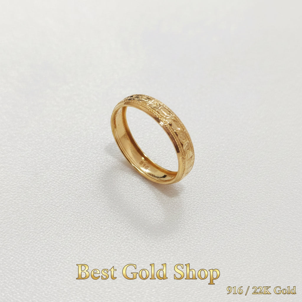 916 Gold Slim Hollow Ring V7 new stockRingsBest Gold Shop