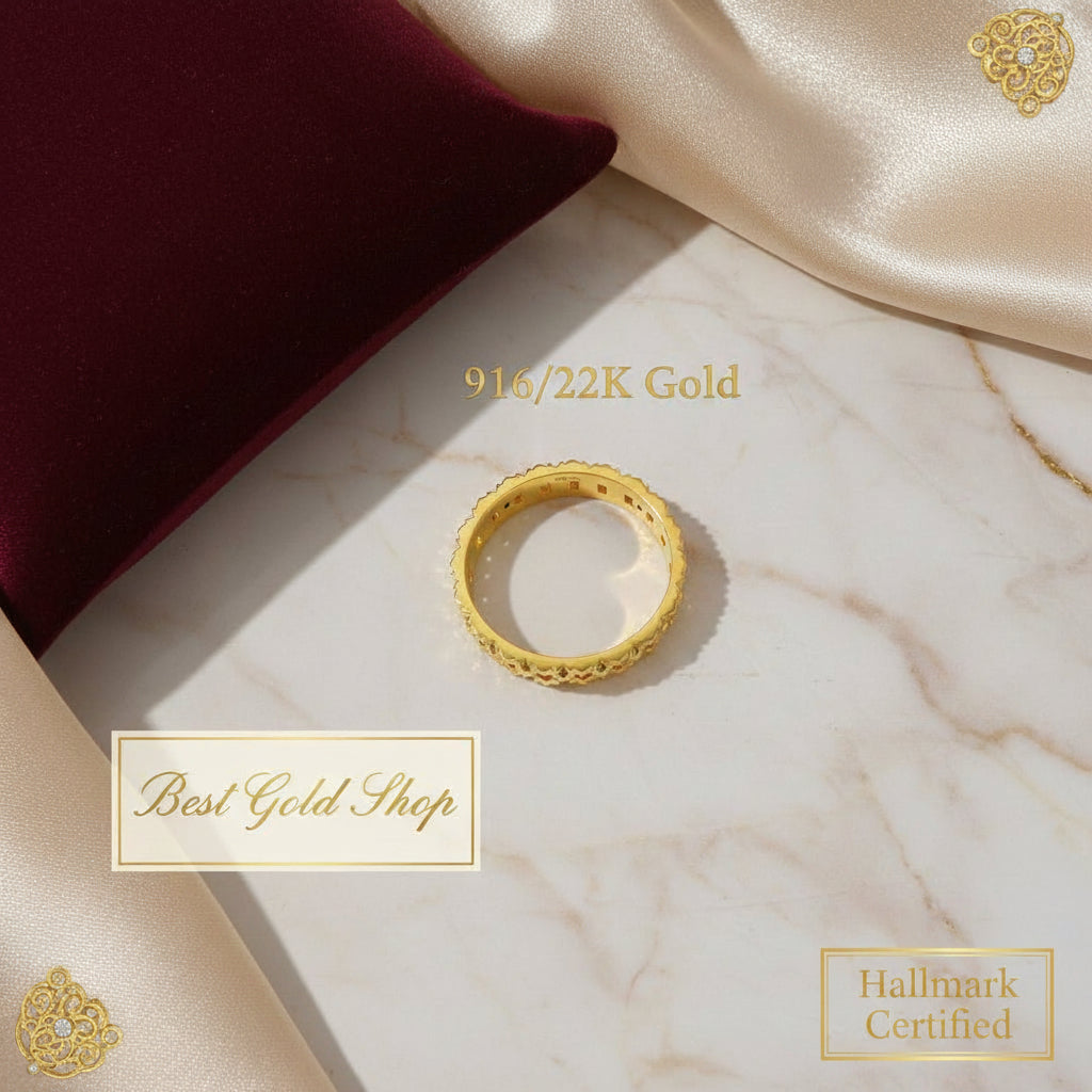 916 Gold (22K) Slim Keeper Light Weight New design Ring for WomenRingsBest Gold Shop