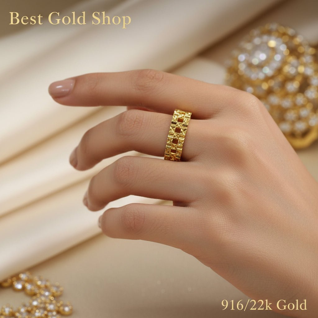 916 Gold (22K) Slim Keeper Light Weight New design Ring for WomenRingsBest Gold Shop