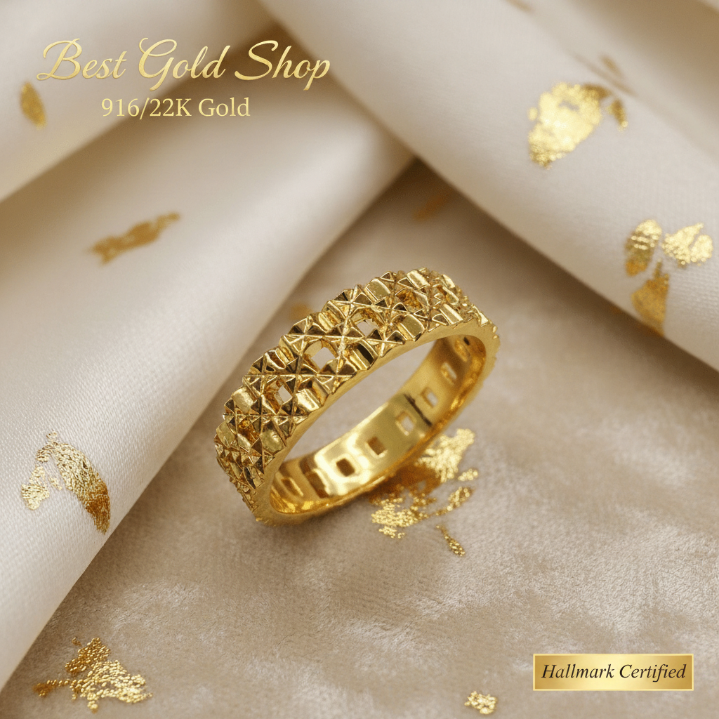 916 Gold (22K) Slim Keeper Light Weight New design Ring for WomenRingsBest Gold Shop