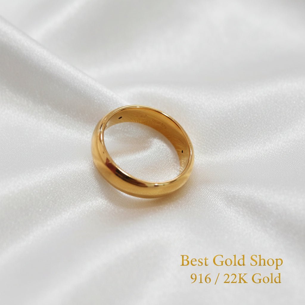 916 Gold Smooth Band Ring | Simple Everlasting 22K BandRingsBest Gold Shop