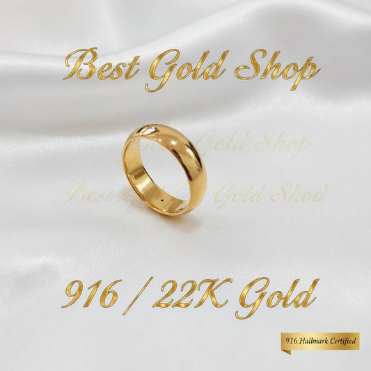 916 Gold Smooth Band Ring | Simple Everlasting 22K BandRingsBest Gold Shop