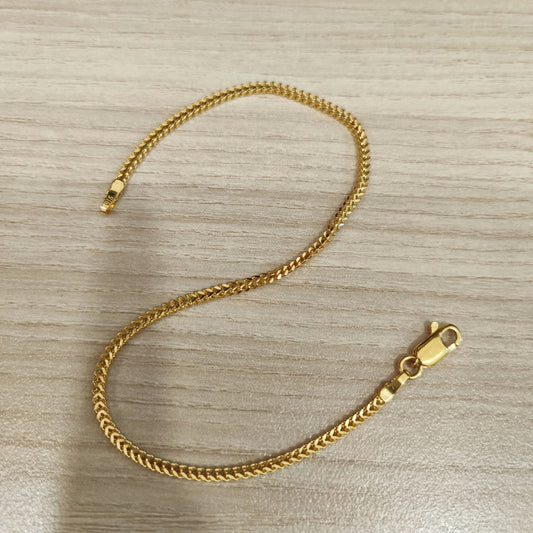 916 gold solid Box bracelet in classic polished 22K yellow gold