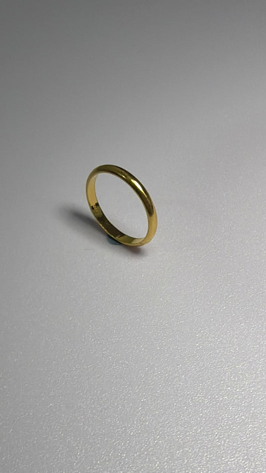 916 gold solid smooth band ring in polished 22K yellow gold