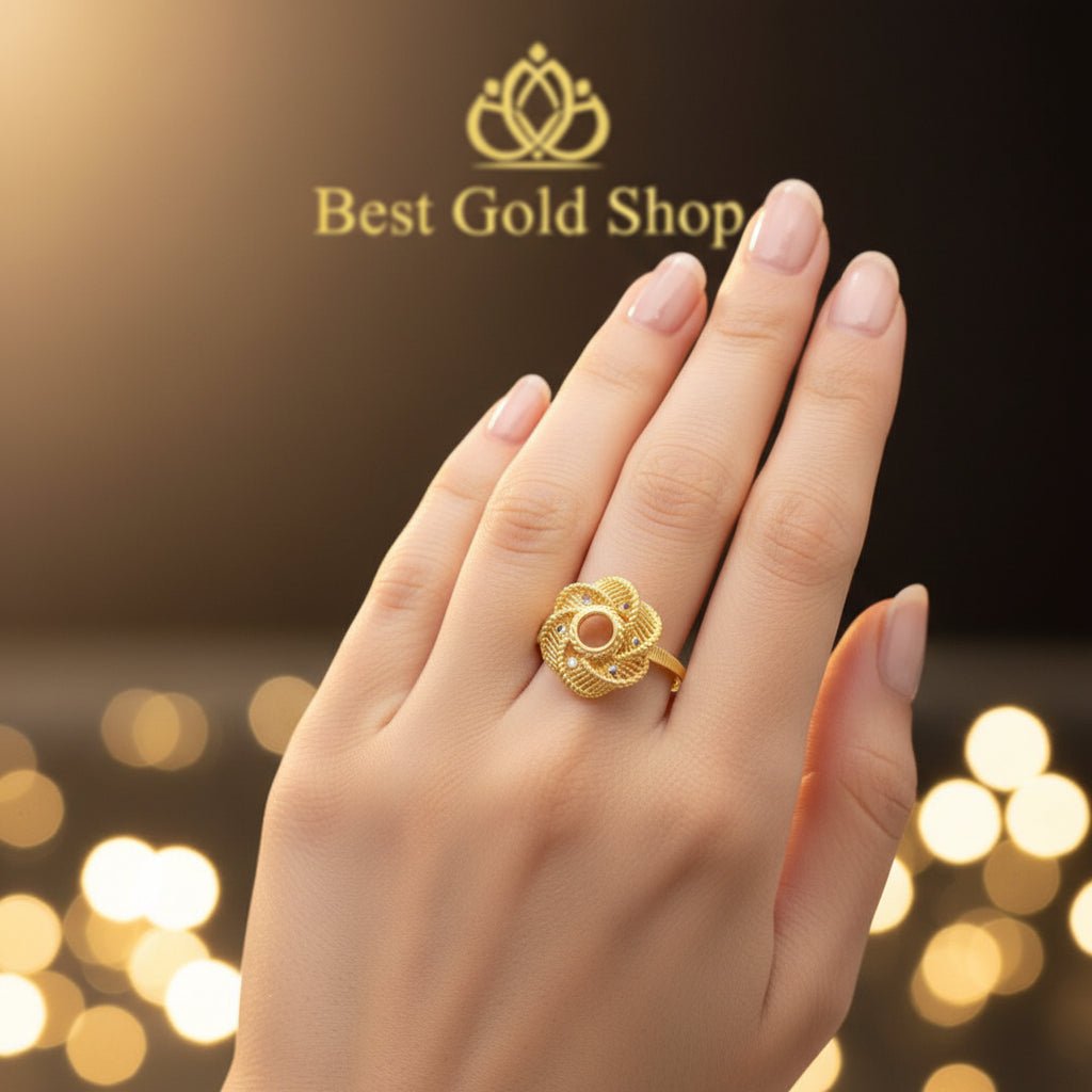 916 Gold (22K) Statement Collection Artistic Designer Series Ring for WomenRingsBest Gold Shop