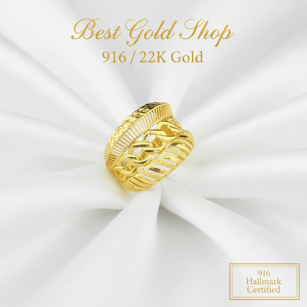 916 Gold (22K) Statement Collection Artistic Designer Series Ring for WomenRingsBest Gold Shop