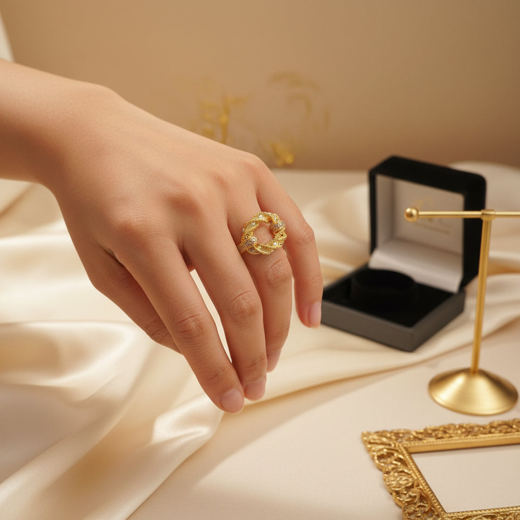 916 Gold (22K) Statement Collection Artistic Designer Series Ring for WomenRingsBest Gold Shop