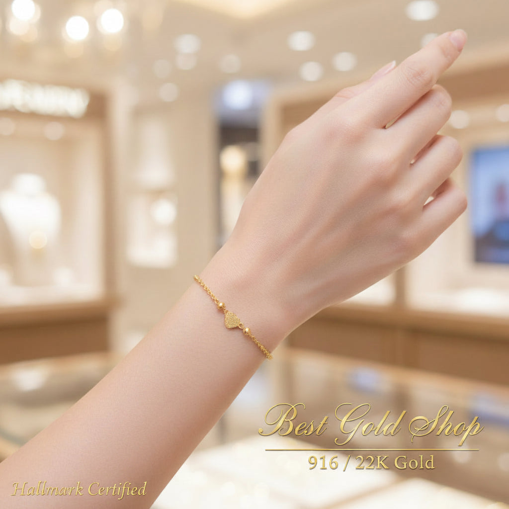916 Gold Sunflower with Design BraceletBraceletsBest Gold Shop