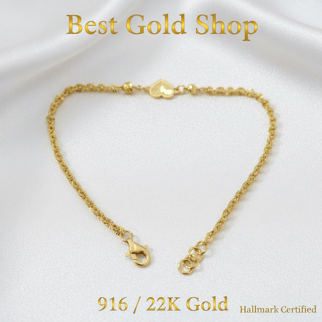 916 Gold Sunflower with Design BraceletBraceletsBest Gold Shop