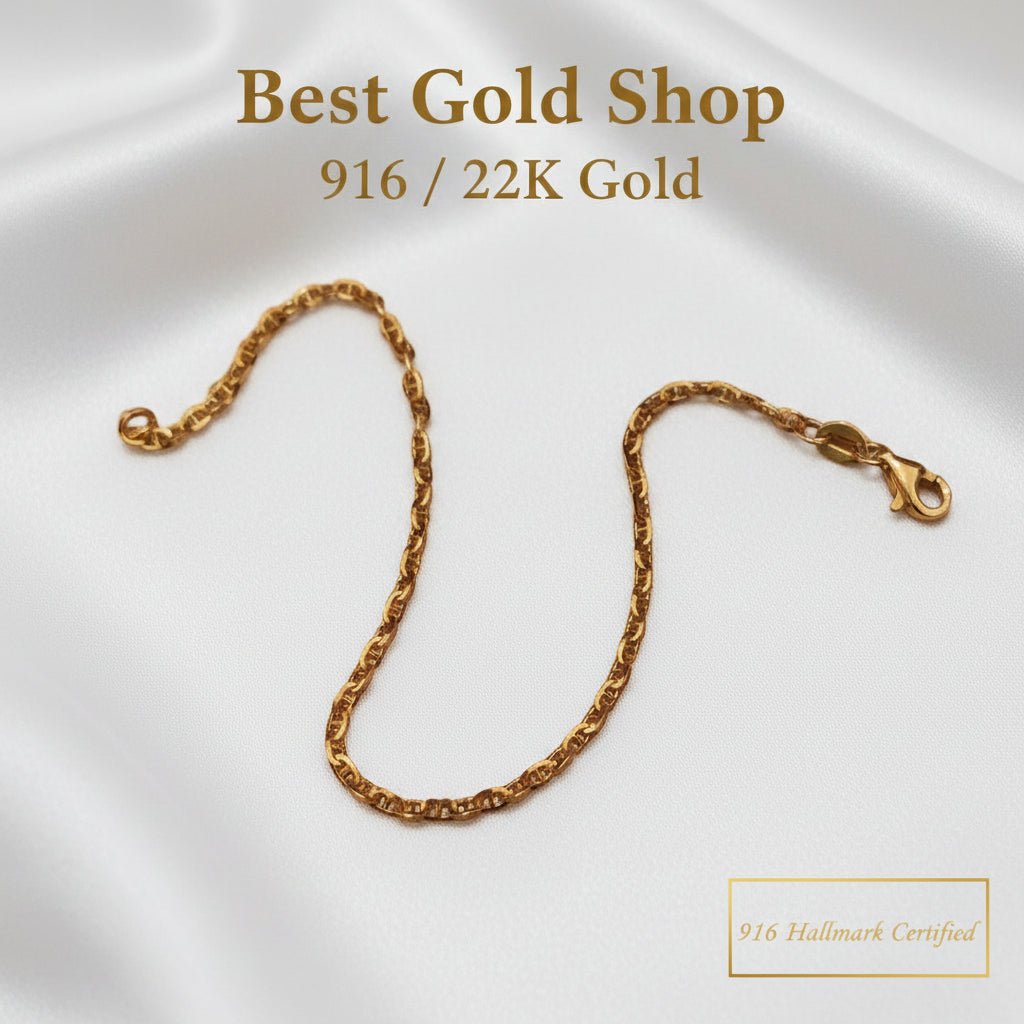 916 Gold Twisted Link bracelet | Elegant Everyday braceletBraceletsBest Gold Shop