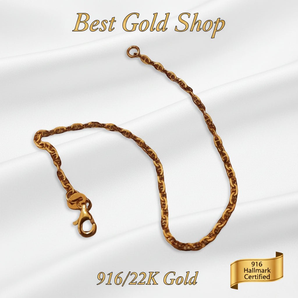916 Gold Twisted Link bracelet | Elegant Everyday braceletBraceletsBest Gold Shop