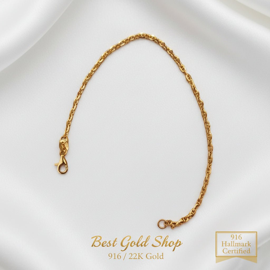916 Gold Twisted Link bracelet | Elegant Everyday braceletBraceletsBest Gold Shop