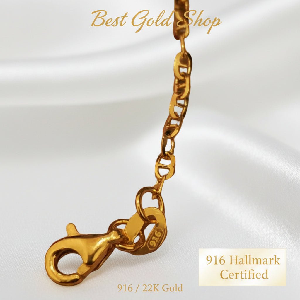 916 Gold Twisted Link bracelet | Elegant Everyday braceletBraceletsBest Gold Shop