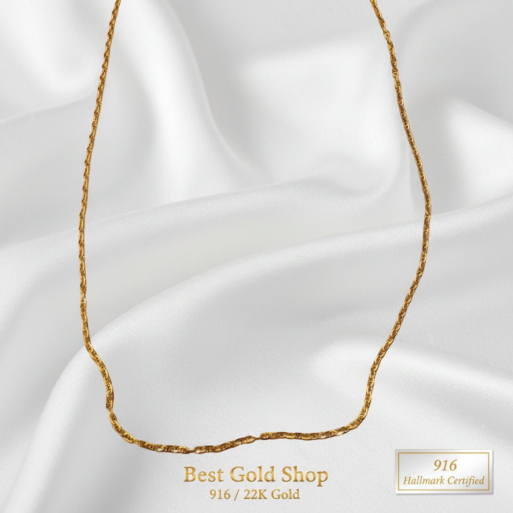 916 Gold Twisted Link Necklace | Elegant Everyday ChainNecklacesBest Gold Shop