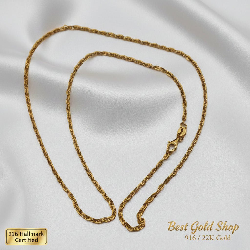 916 Gold Twisted Link Necklace | Elegant Everyday ChainNecklacesBest Gold Shop