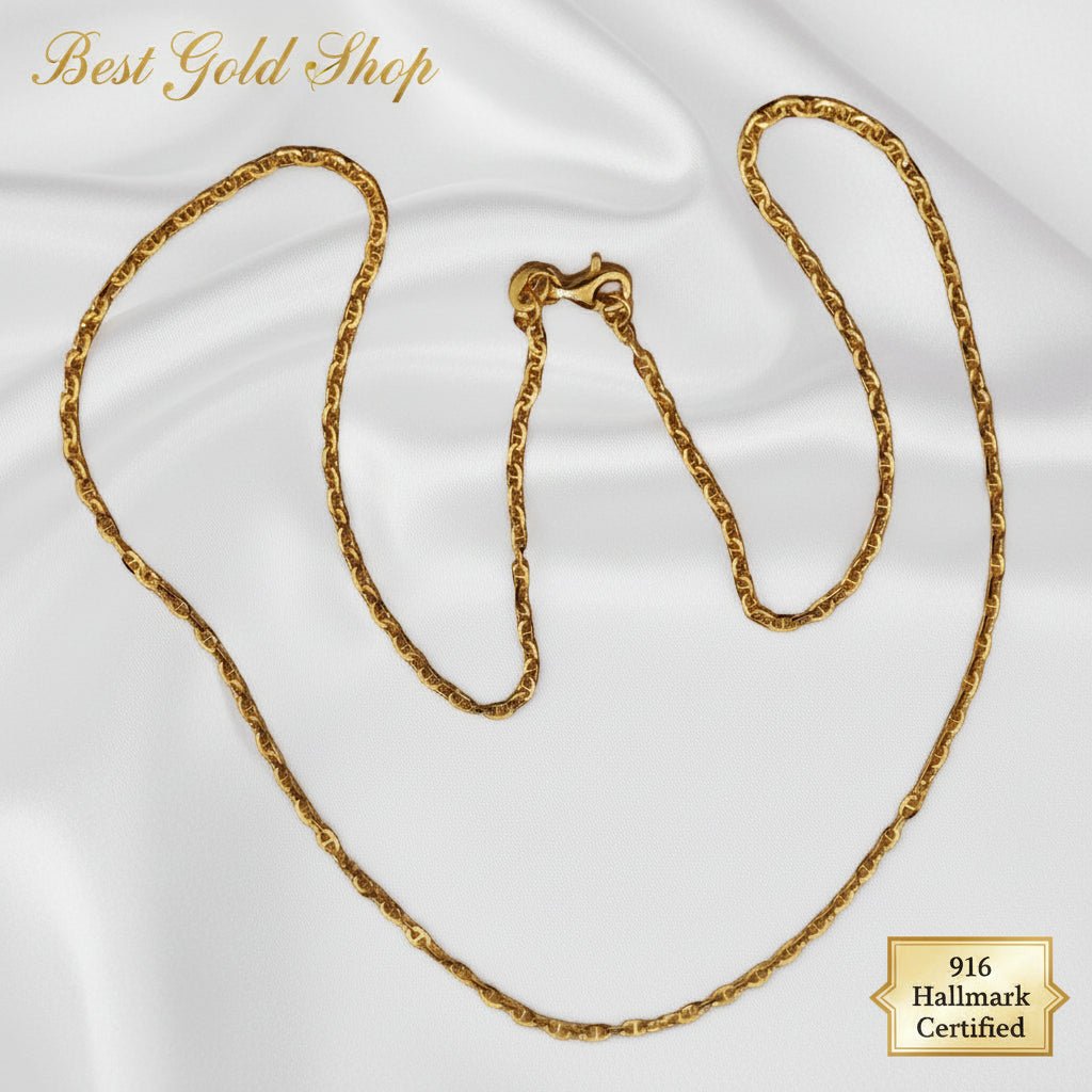 916 Gold Twisted Link Necklace | Elegant Everyday ChainNecklacesBest Gold Shop