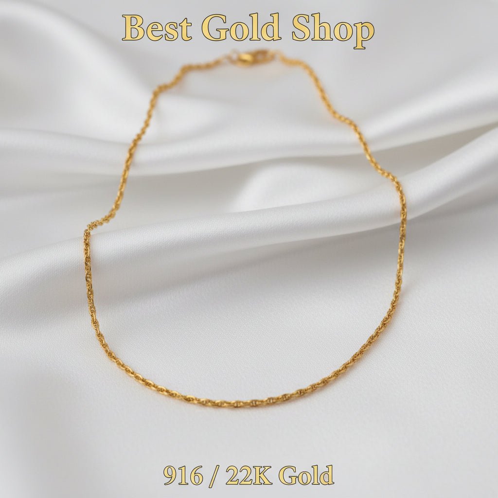 916 Gold Twisted Link Necklace | Elegant Everyday ChainNecklacesBest Gold Shop