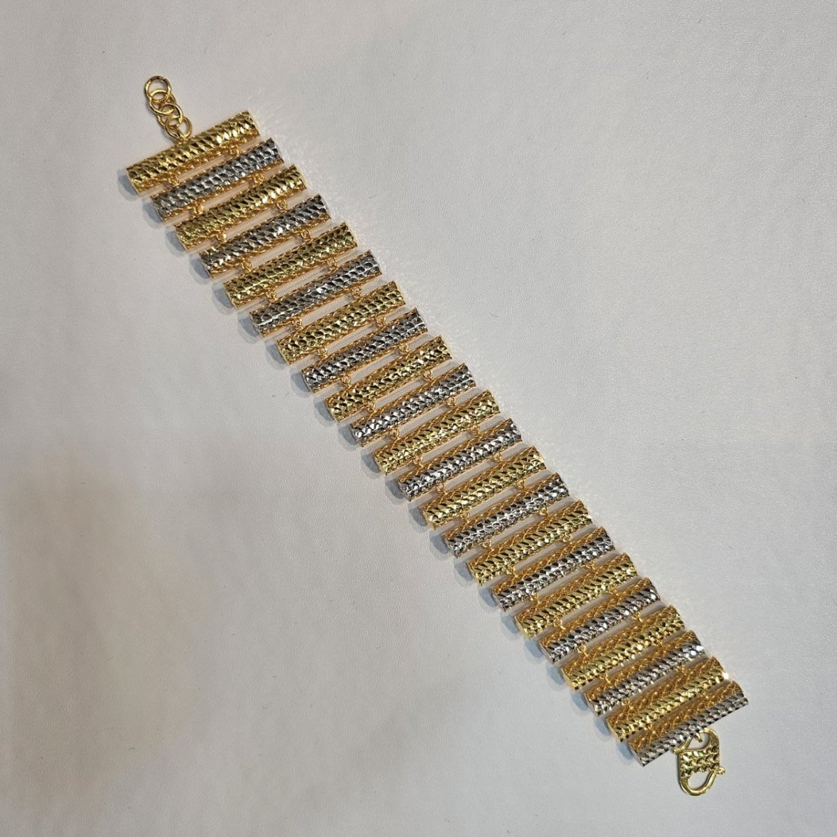 916 Gold Two - Tone Elegance Railway BraceletBraceletsBest Gold Shop