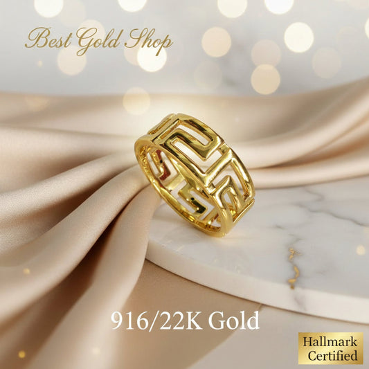 916 Gold (22K) Wan Zi Light Weight New design Ring for WomenRingsBest Gold Shop