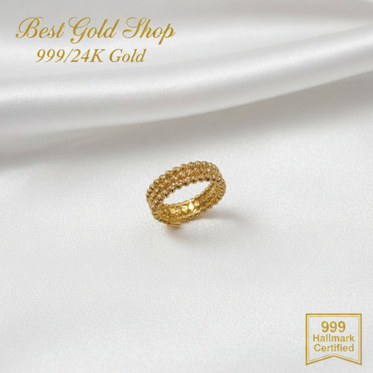 999 / 24k Gold Flexible Bead Ring by Best Gold ShopRingsBest Gold Shop