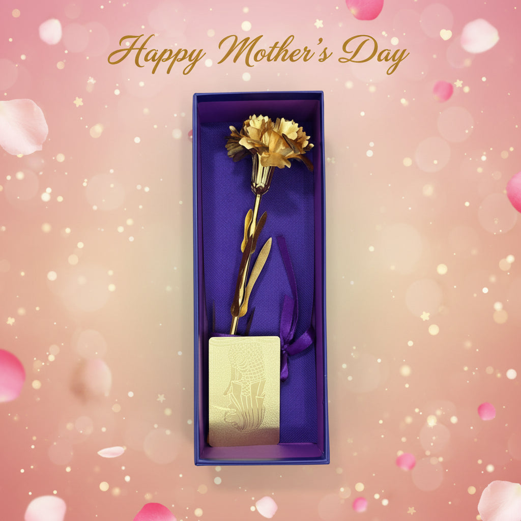999 Gold (24K) Foil Plated Carnation The Eternal Gift of Love 999 Gold Piece for Women999 goldBest Gold Shop