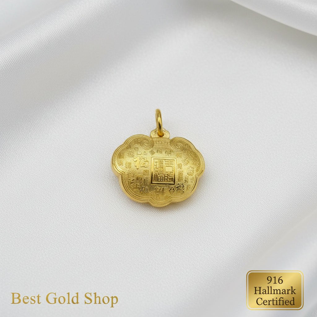 999 Gold Fu Bag Pendant | Symbol of Blessings ProsperityCharms & PendantsBest Gold Shop