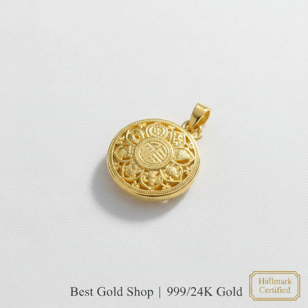 999 Gold Fu Prosperity Pendant | New DesignCharms & PendantsBest Gold Shop
