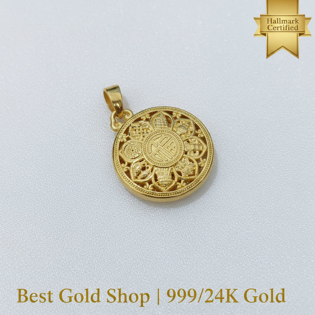 999 Gold Fu Prosperity Pendant | New DesignCharms & PendantsBest Gold Shop