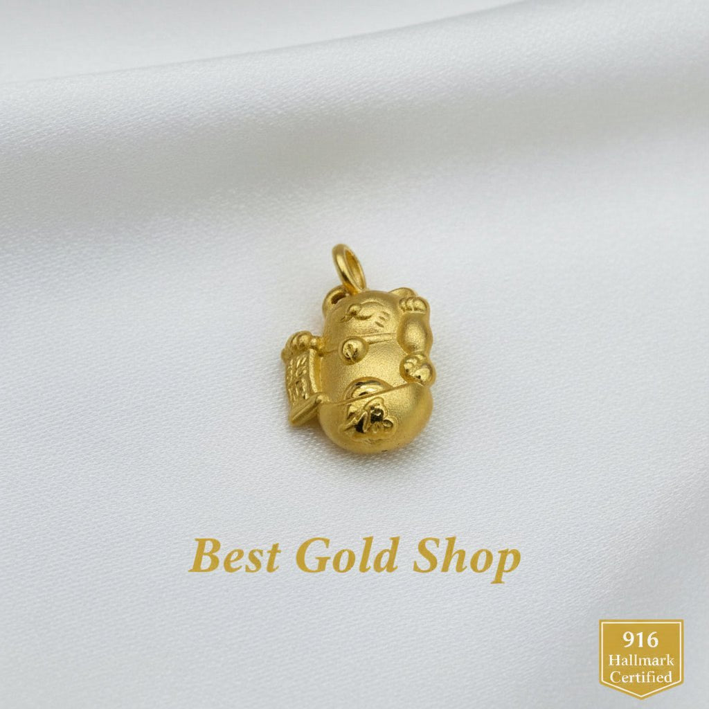 999 Gold Lucky Money Cat Pendant | Symbol of Wealth Good FortuneCharms & PendantsBest Gold Shop