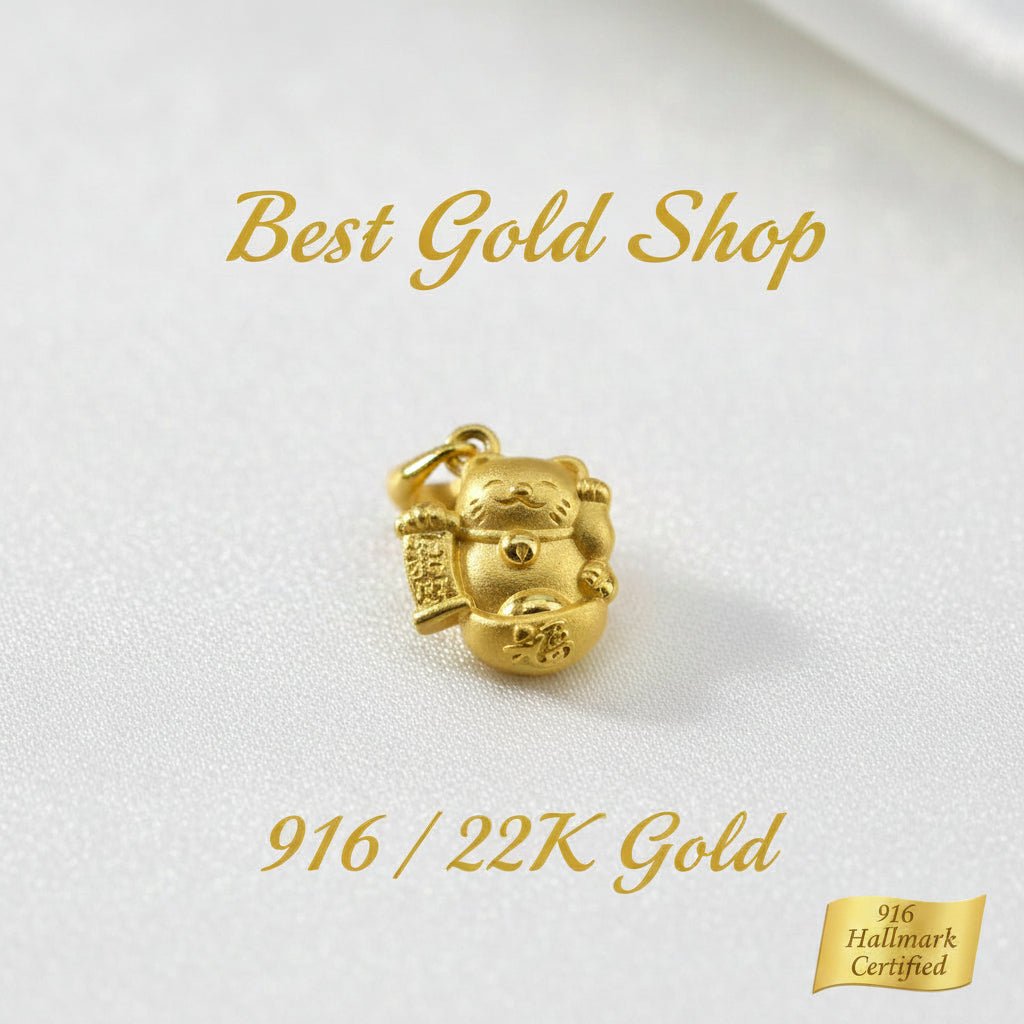 999 Gold Lucky Money Cat Pendant | Symbol of Wealth Good FortuneCharms & PendantsBest Gold Shop