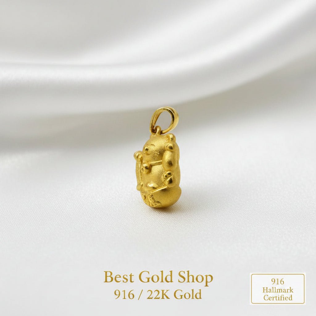 999 Gold Lucky Money Cat Pendant | Symbol of Wealth Good FortuneCharms & PendantsBest Gold Shop