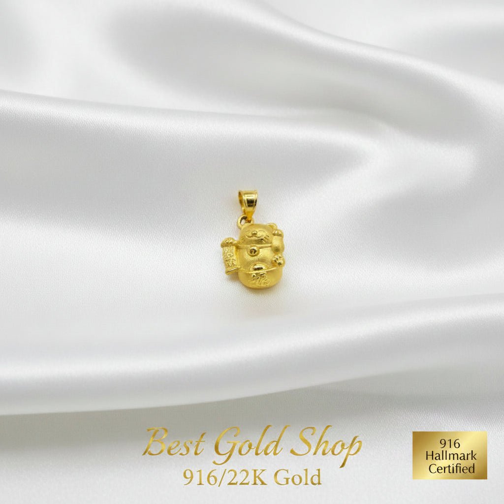 999 Gold Lucky Money Cat Pendant | Symbol of Wealth Good FortuneCharms & PendantsBest Gold Shop