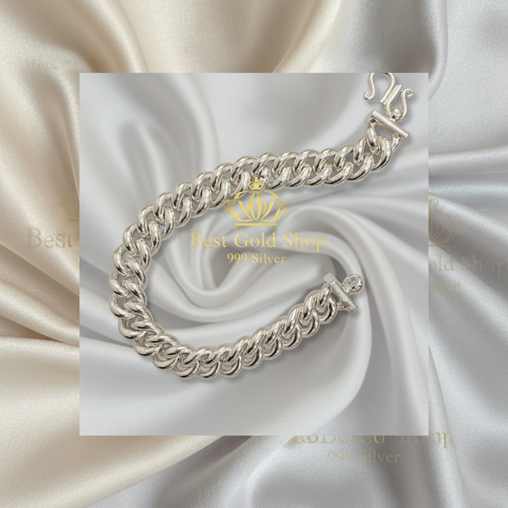 999 Silver (24K) Silver Fish Bone Bracelet for WomenBraceletsBest Gold Shop