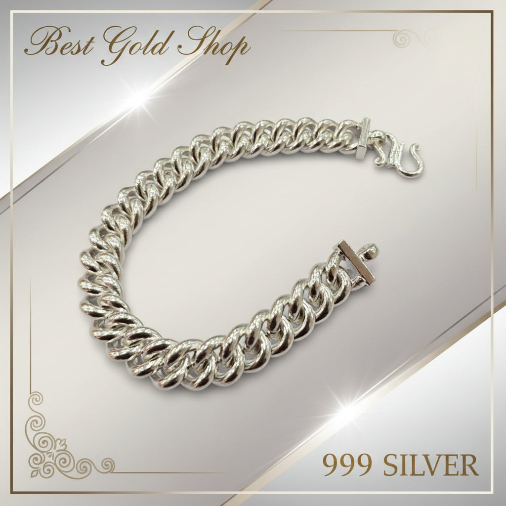 999 Silver (24K) Silver Fish Bone Bracelet for WomenBraceletsBest Gold Shop