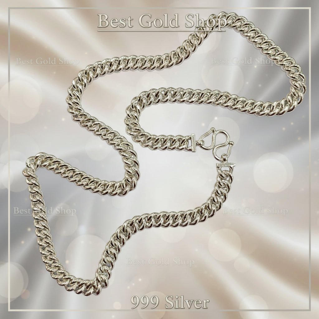 999 Silver (24K) Silver Fish Bone Chain Necklace for WomenNecklacesBest Gold Shop