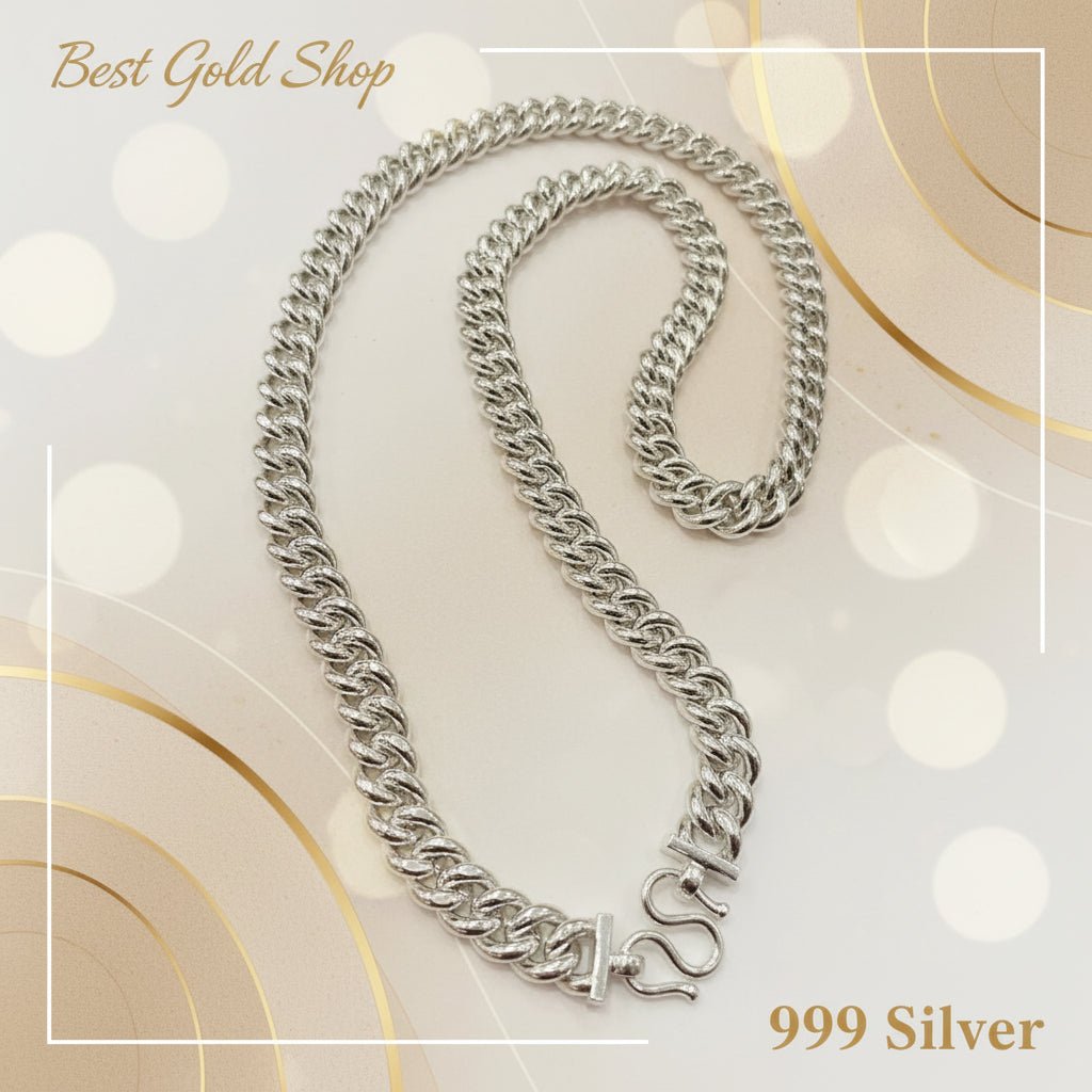999 Silver (24K) Silver Fish Bone Chain Necklace for WomenNecklacesBest Gold Shop